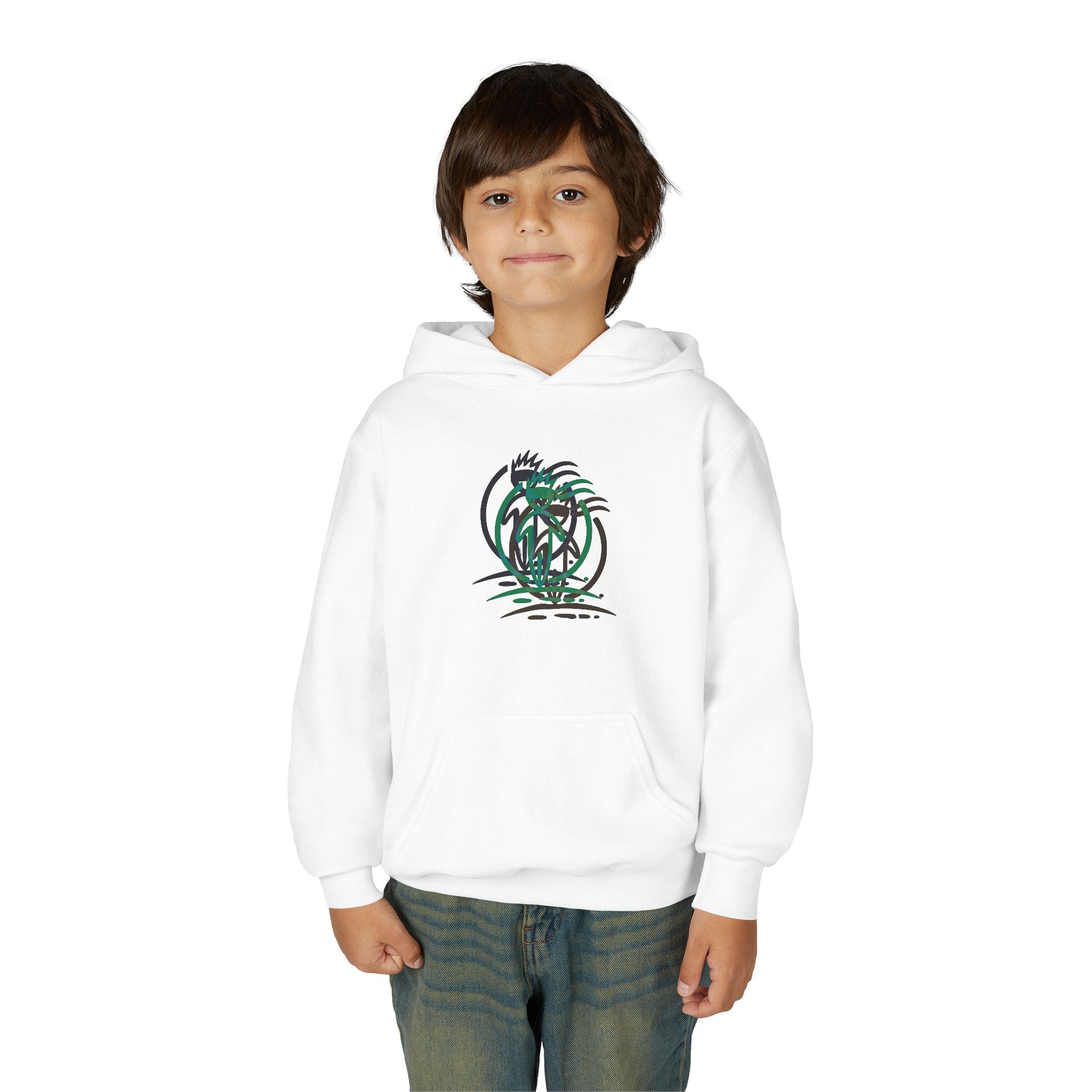Crowned Figure Youth Hoodie Unisex Pullover Sweatshirt - InervoX