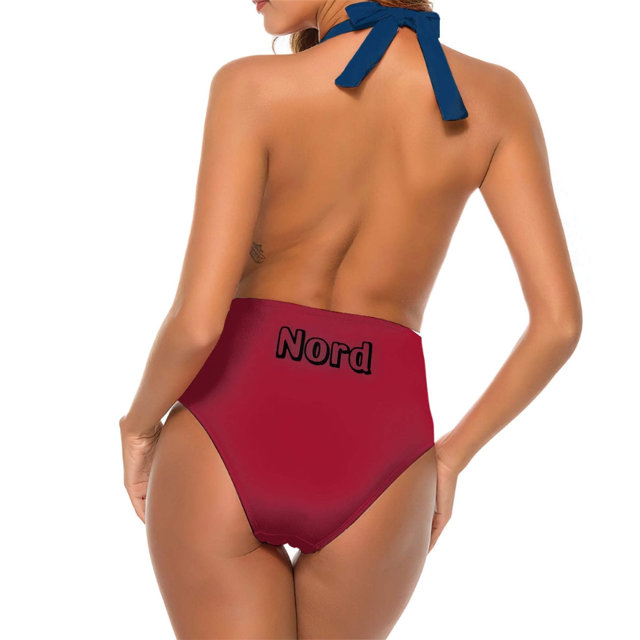Deep V One Piece Swimsuit for Women - InervoX Edition 1 Neg Maroon - InervoX