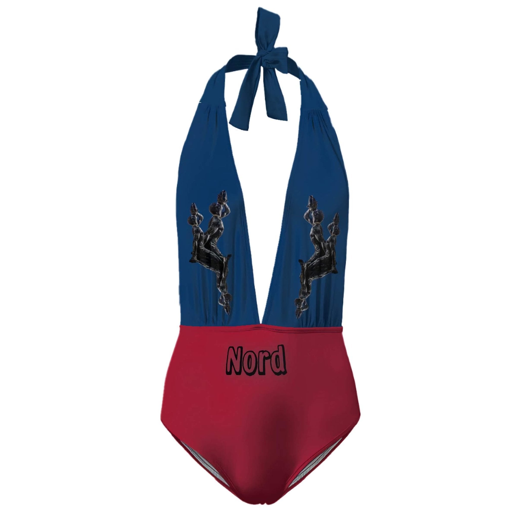 Deep V One Piece Swimsuit for Women - InervoX Edition 1 Neg Maroon - InervoX