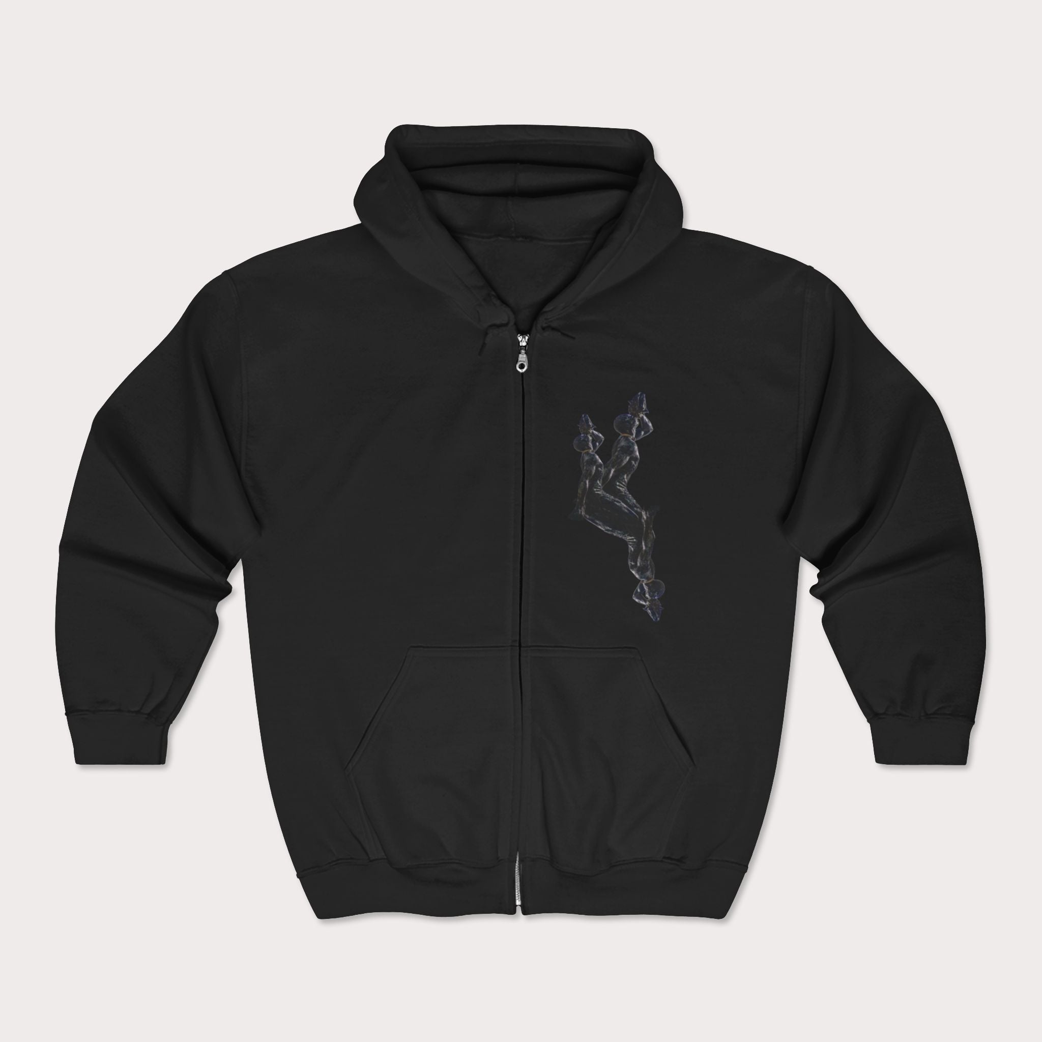 Full Zip Hoodie Minimalist Art Black - InervoX Edition 1 Neg Marron - InervoX