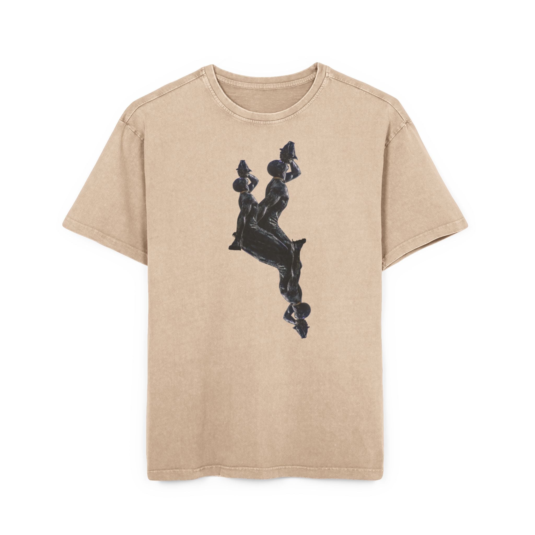 Mens urban t-shirt, acid washed tee, oversize graphic tee - InervoX