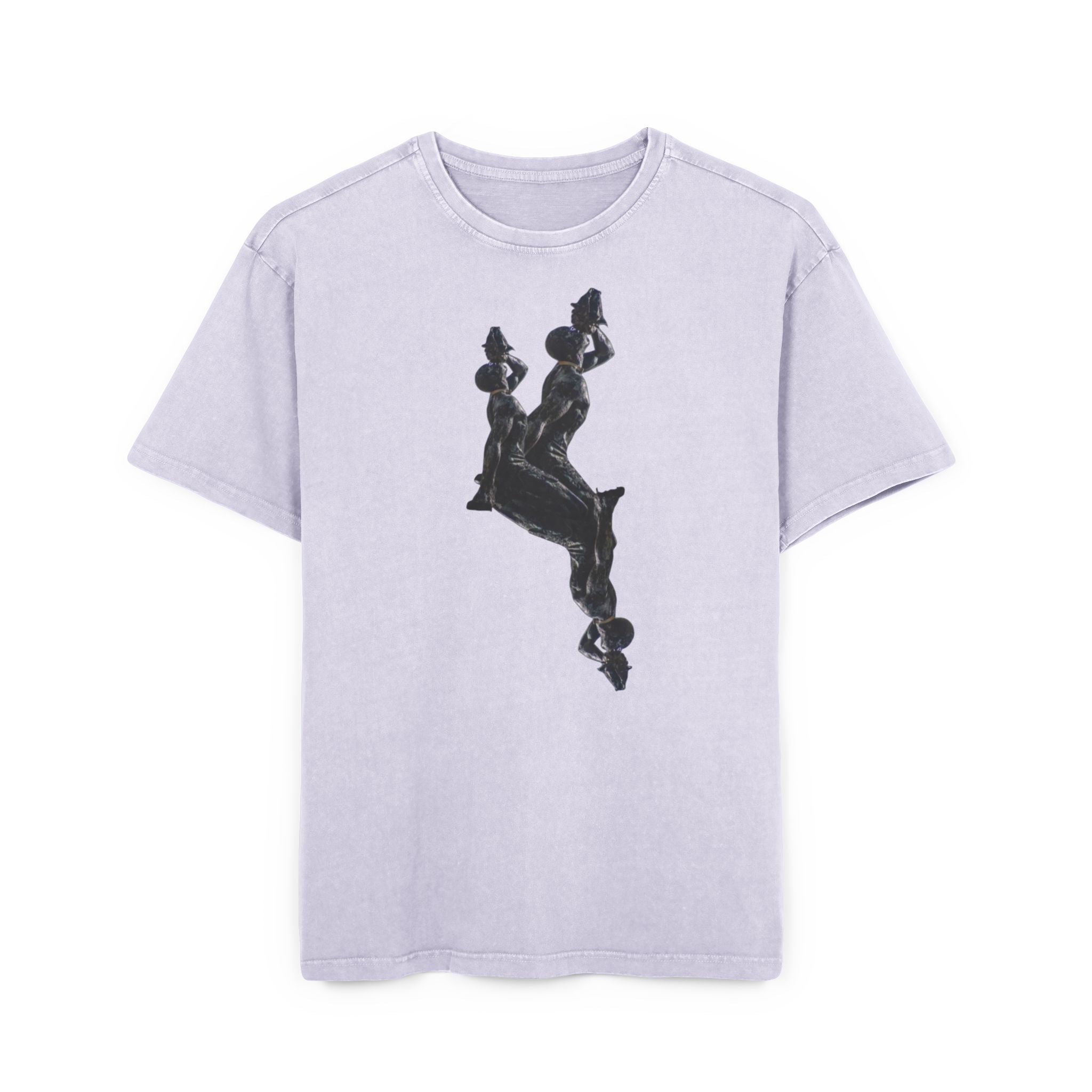 Men's Acid Washed Oversize Tee - Urban Style Graphic T-Shirt for Casual Wear- InervoX Edition 1 Neg Marron - InervoX