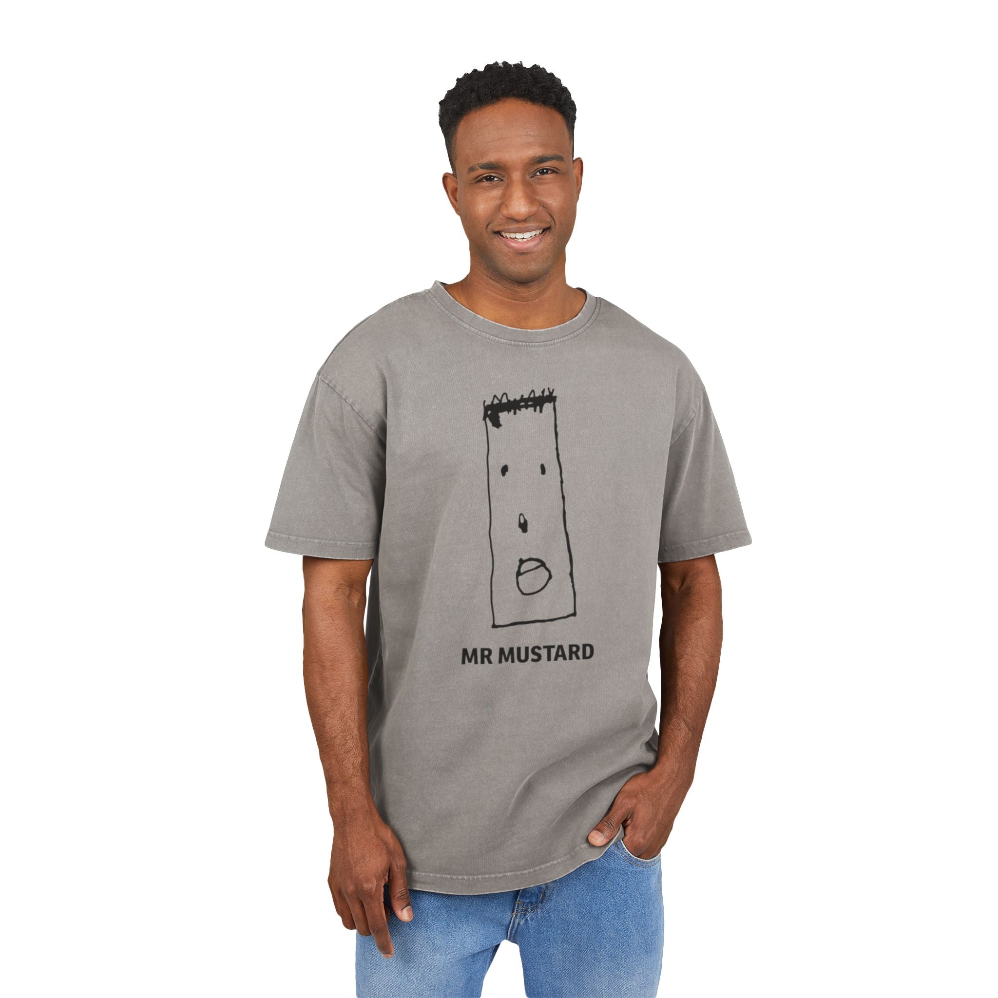 Oversize Tee - Mustard Urban Graphic T-Shirt for Men - InervoX