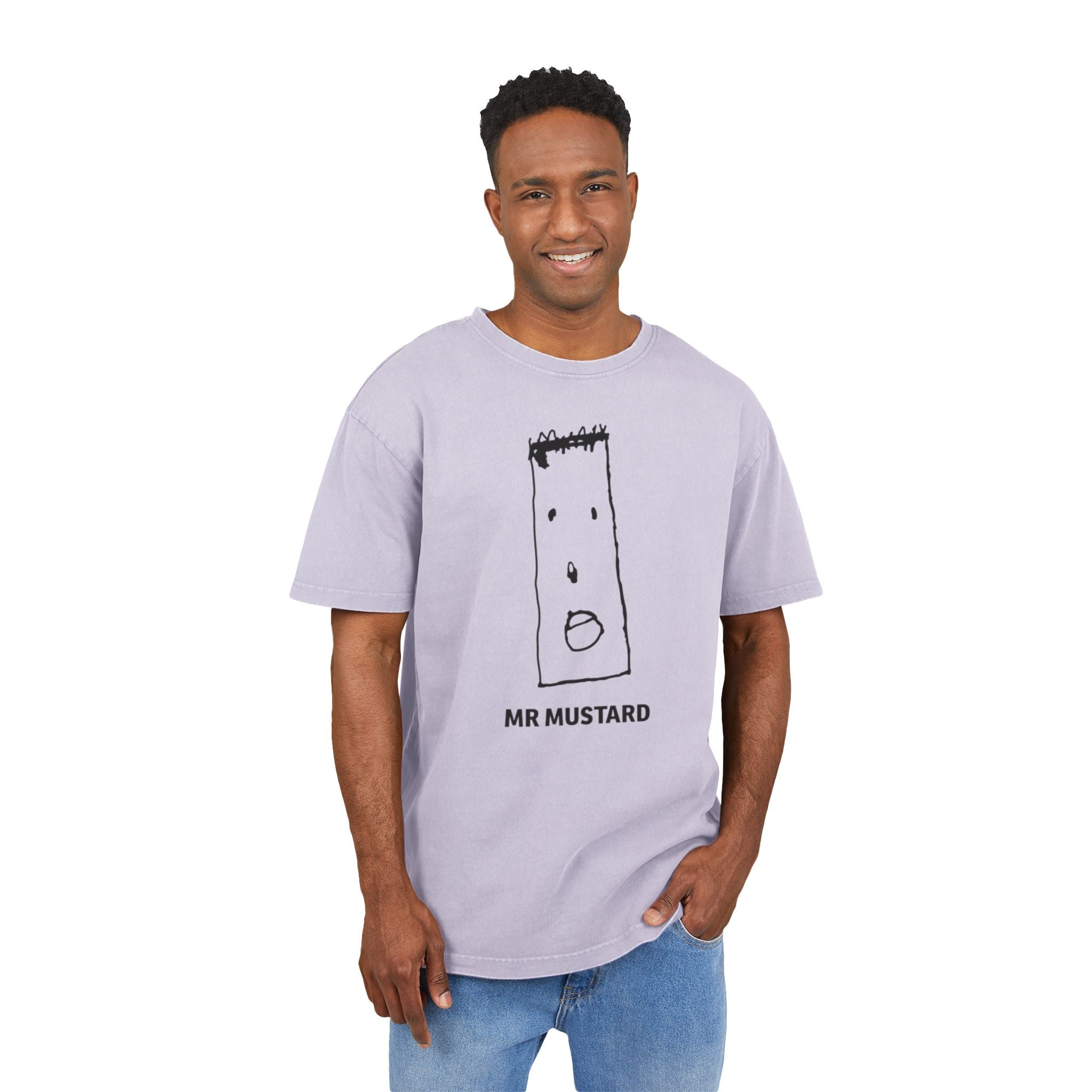 Oversize Tee - Mustard Urban Graphic T-Shirt for Men - InervoX