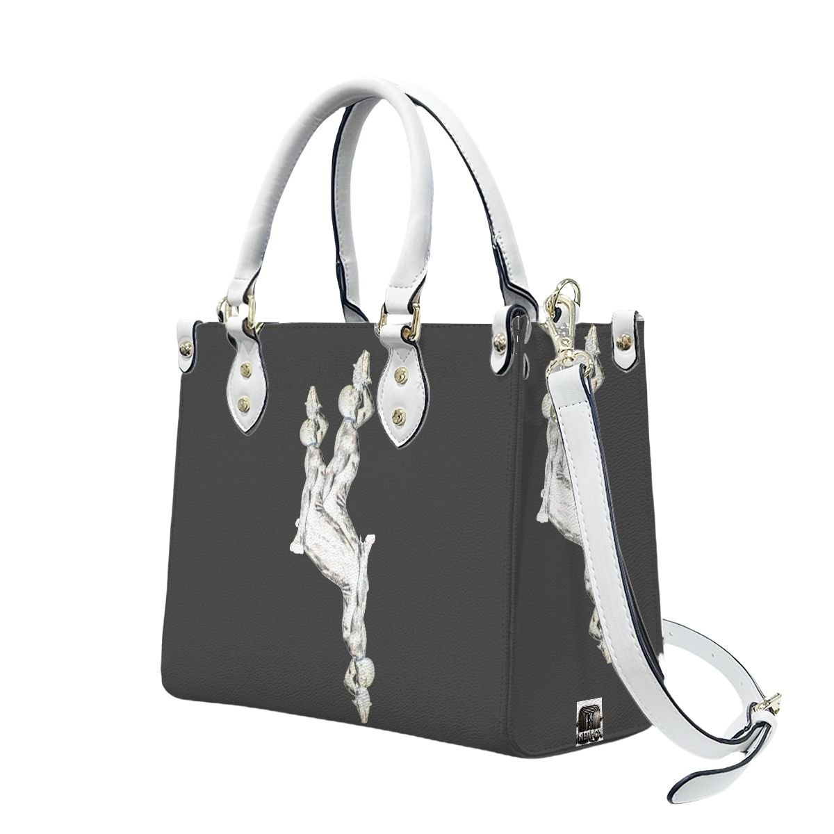 PU Tote Bag for Women Neg Marron Design V3 InervoX Logo - InervoX