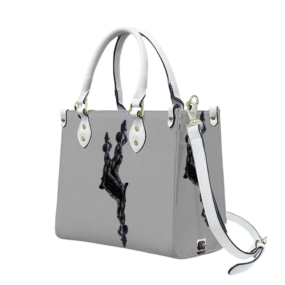 PU Tote Bag for Women Neg Marron Design V3 InervoX Logo - InervoX