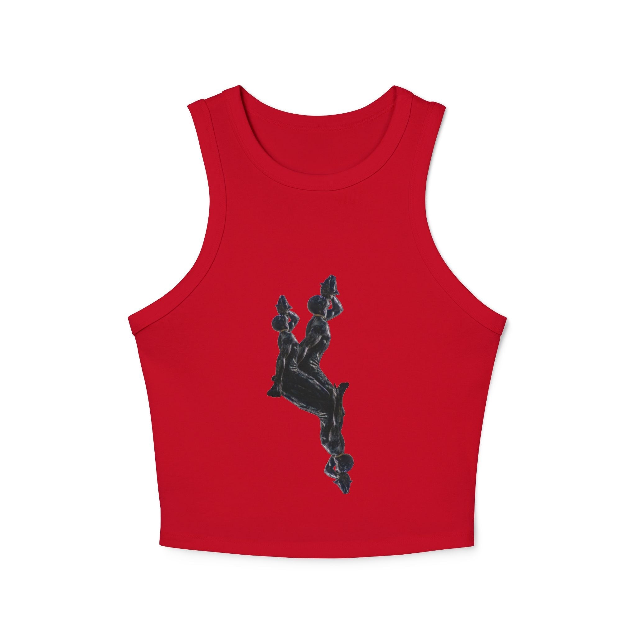 Stylish Women's Micro Rib Racer Tank Top with Artistic Design - InervoX Edition 1 Neg Marron - InervoX