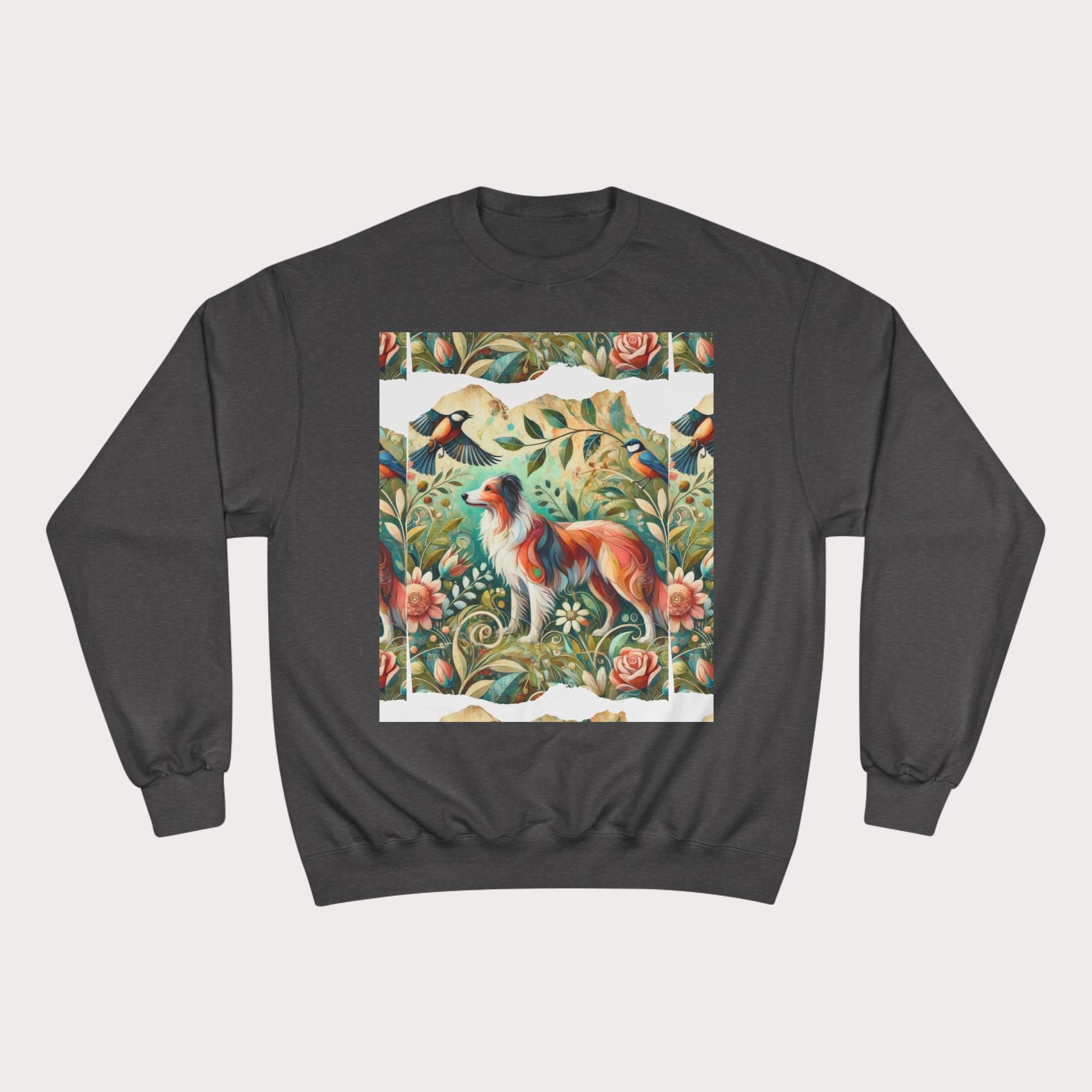 Vintage Nature Champion Sweatshirt - Floral & Animal Design - InervoX