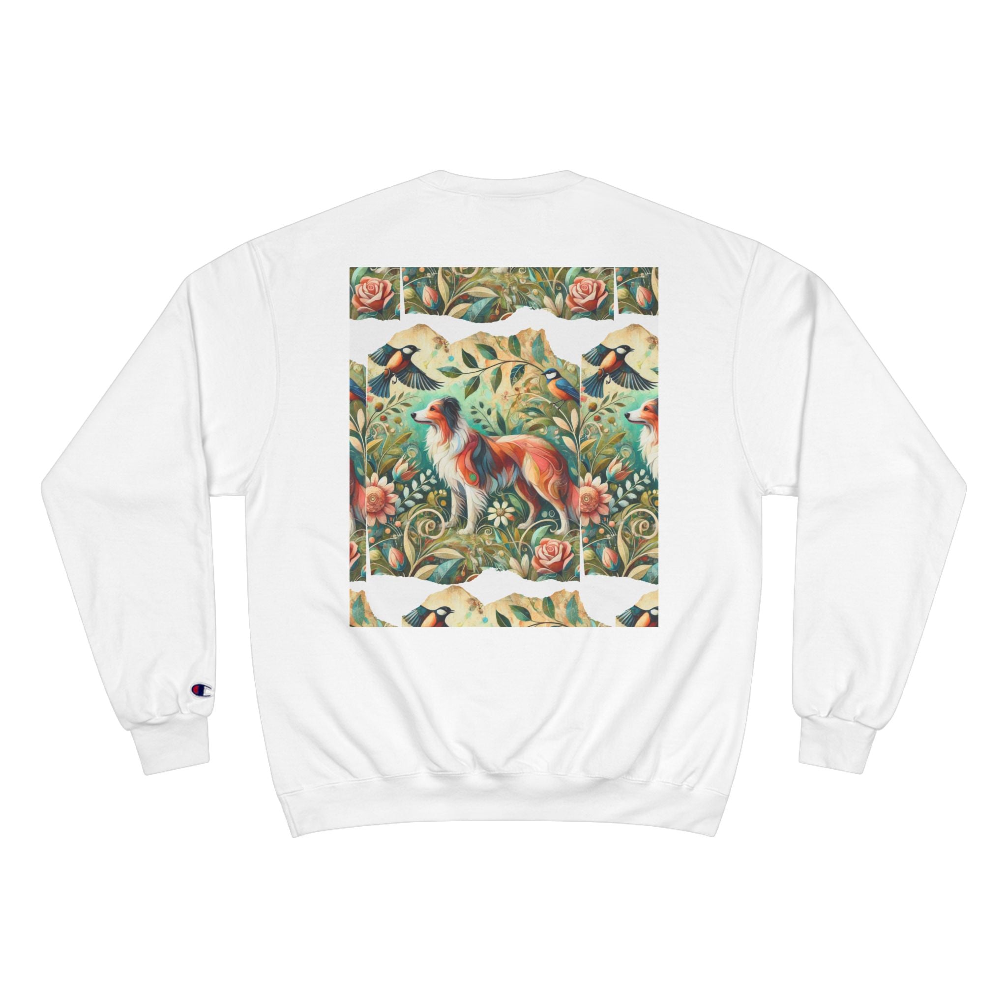 Vintage Nature Champion Sweatshirt - Floral & Animal Design - InervoX