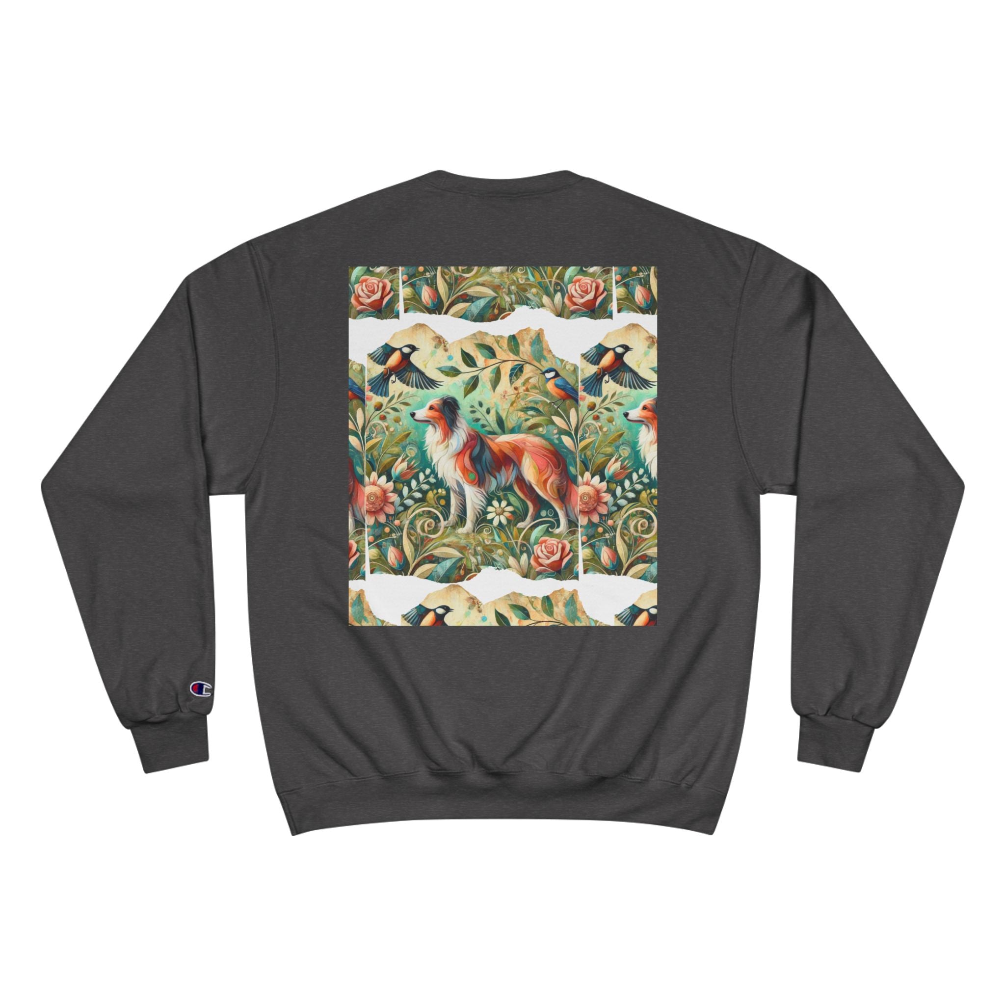 Vintage Nature Champion Sweatshirt - Floral & Animal Design - InervoX