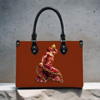 Sac fourre-tout en cuir synthétique pour femmes InervoX Young boy vision Eldar Rouge - Pétale d'or Neg Mawon