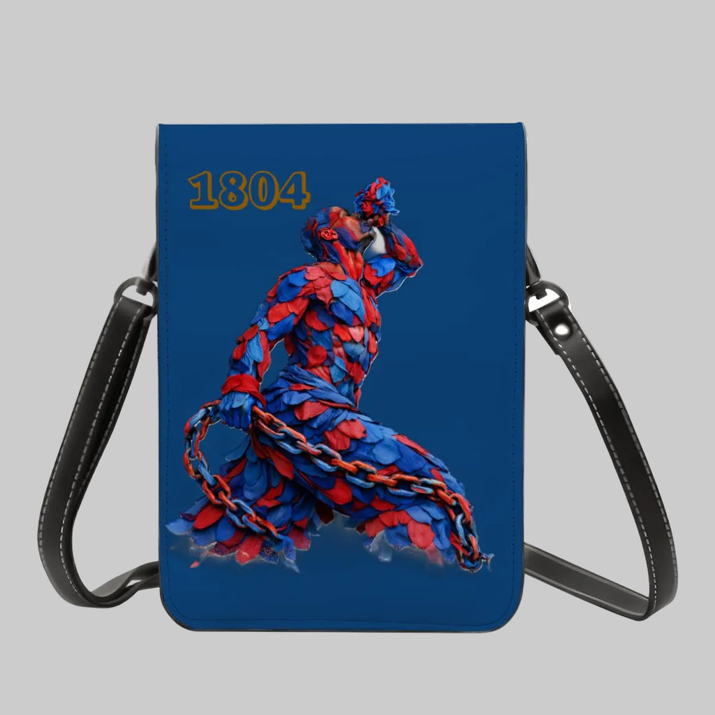 Leather Cell Phone Purse With Shoulder- Red & Blue Neg Mawon The calling