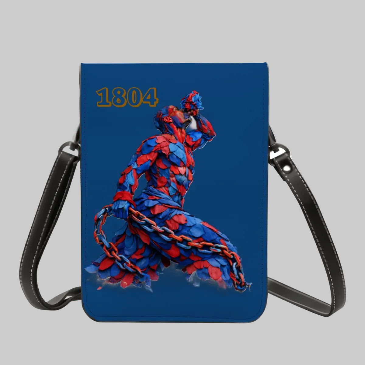 Leather Cell Phone Purse With Shoulder- Red & Blue Neg Mawon The calling