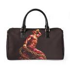 Premium Weekender Black Travel Bag-  Neg Marron Design with Red and Gold Accents