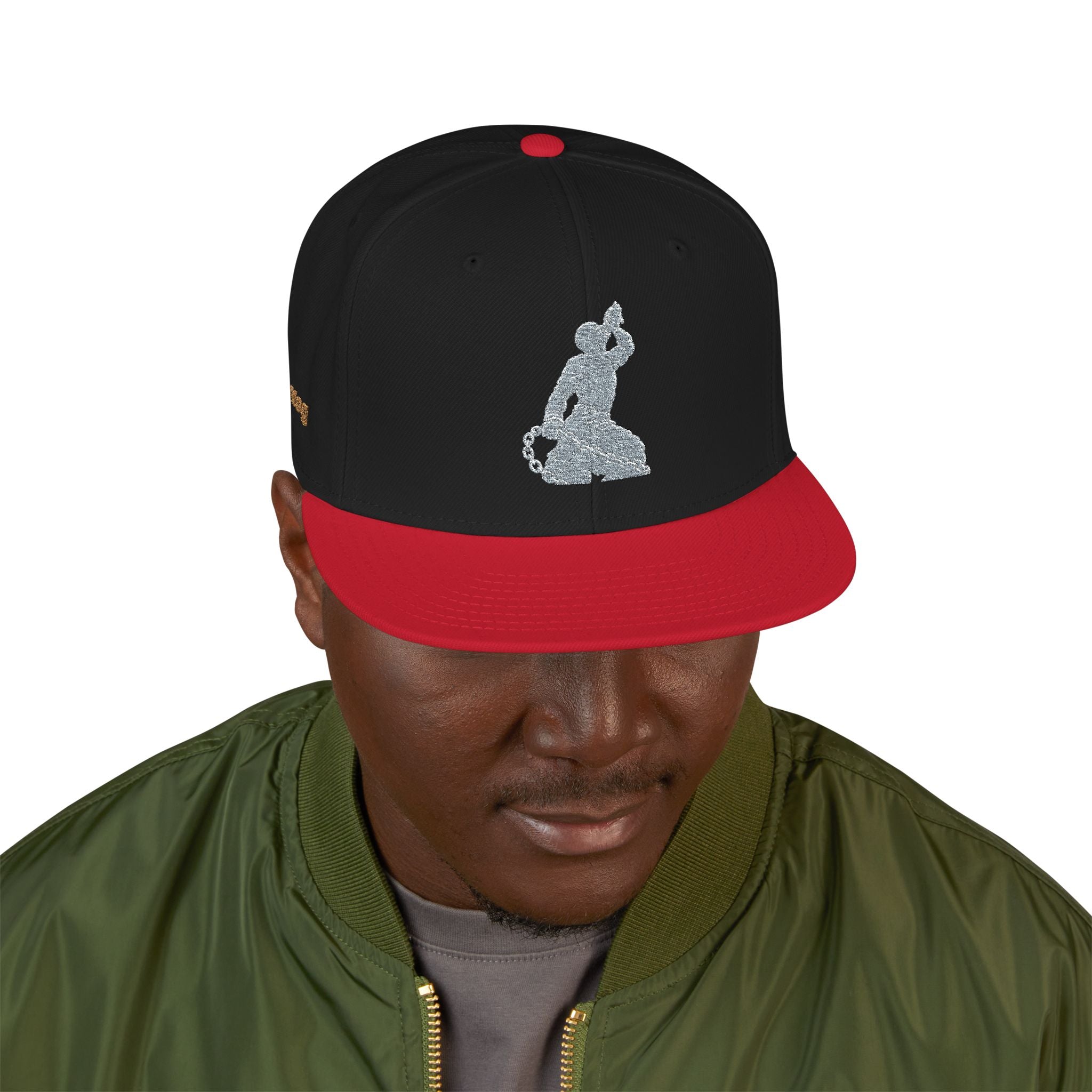 Embroidered Snapback Hat - Colorful Abstract Neg Mawon