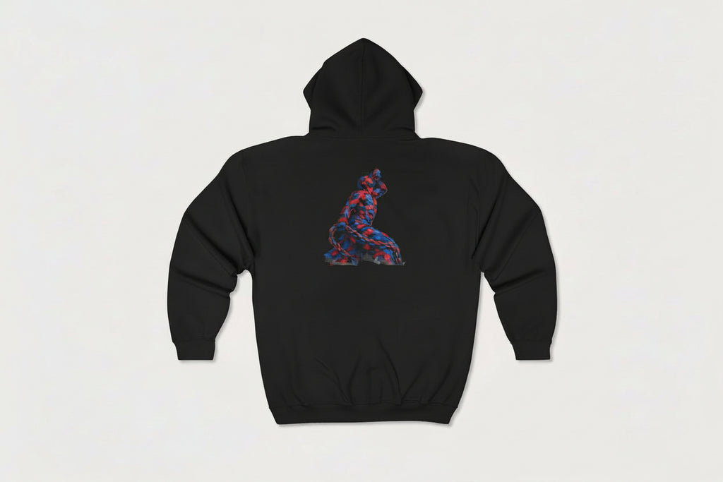 Dark gray hoodie with 'Chop Shop Pub & Grub' graphic on the back
