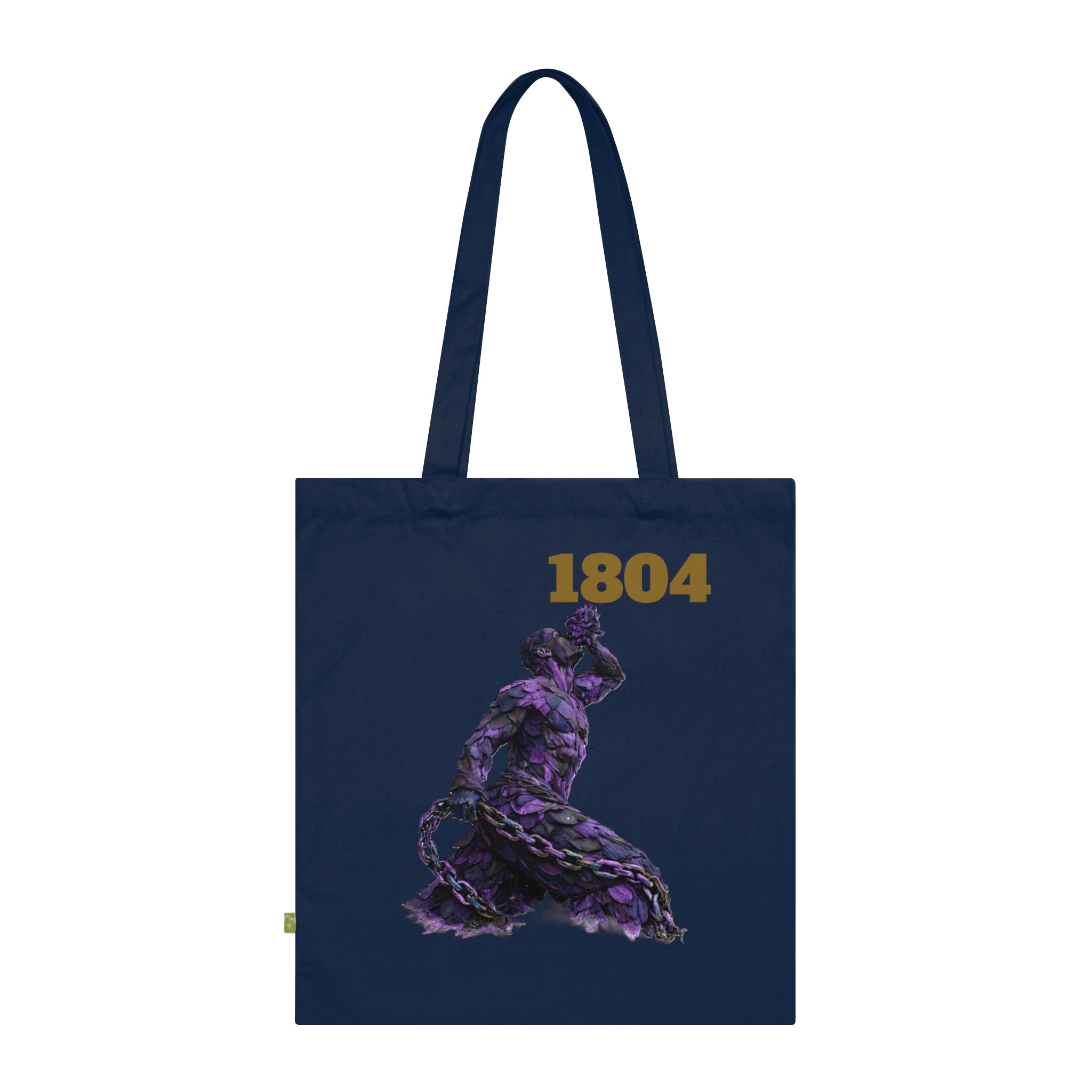 Tote Bag — '1804' Abstract Purple& Black Rope Neg Mawon The calling Organic Cotton Tote — 'The big summer is calling you.'