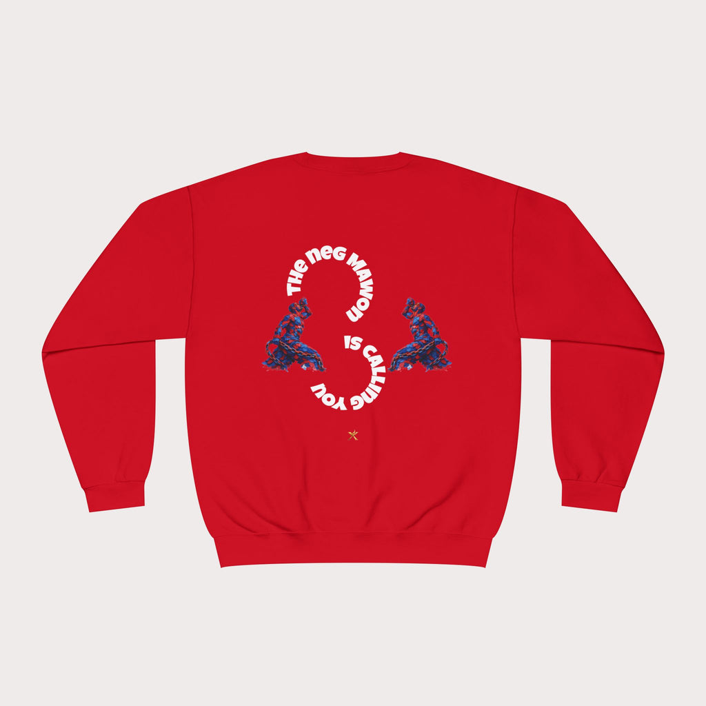 Crewneck Sweatshirt - Unisex Design Red/Blue Feathers