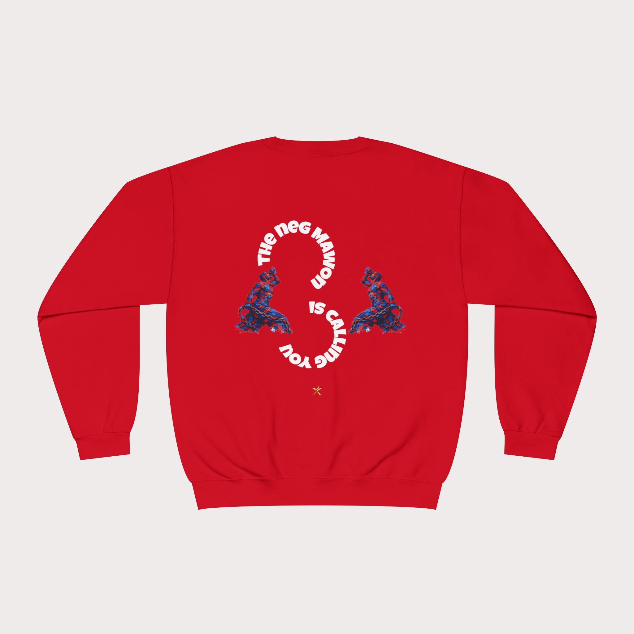 Crewneck Sweatshirt - Unisex Design Red/Blue Feathers