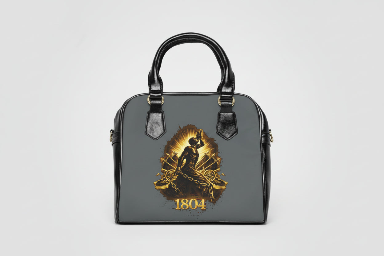 Grey  Handbag  with 1804 Neg Marron on a white background