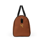 Brown Leather Travel Bag- Neg Marron Red with Gold Accents