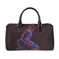 Premium Weekender Black Travel Bag-  Neg Marron Design with Blue and Red Accents