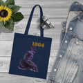 Tote Bag — '1804' Abstract Purple& Black Rope Neg Mawon The calling Organic Cotton Tote — 'The big summer is calling you.'