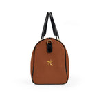 Brown Leather Travel Bag- Neg Marron Red with Gold Accents