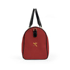 Chilli Red  Leather Travel Bag - Neg Marron with Blue and Yellow Accents