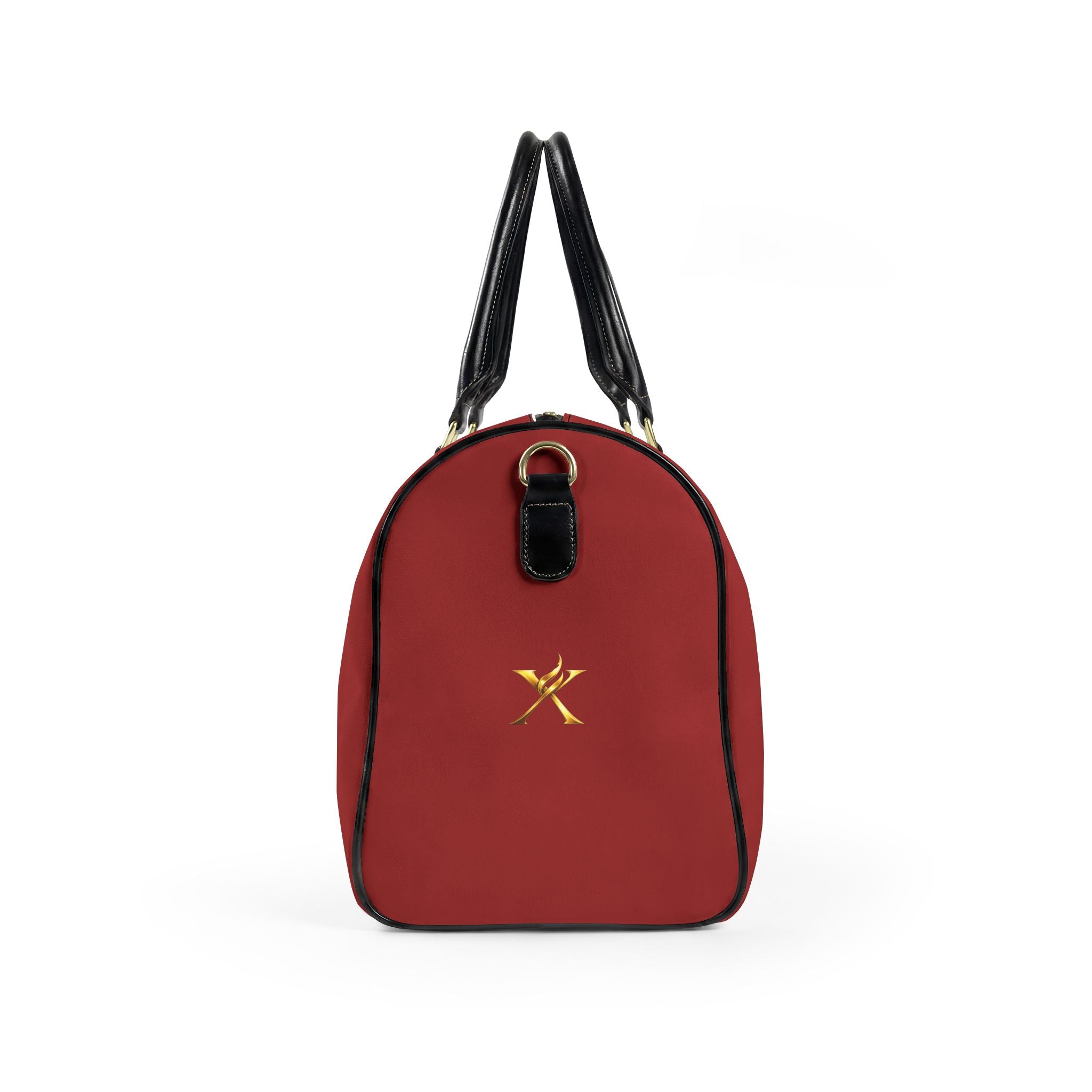 Chilli Red  Leather Travel Bag - Neg Marron with Blue and Yellow Accents