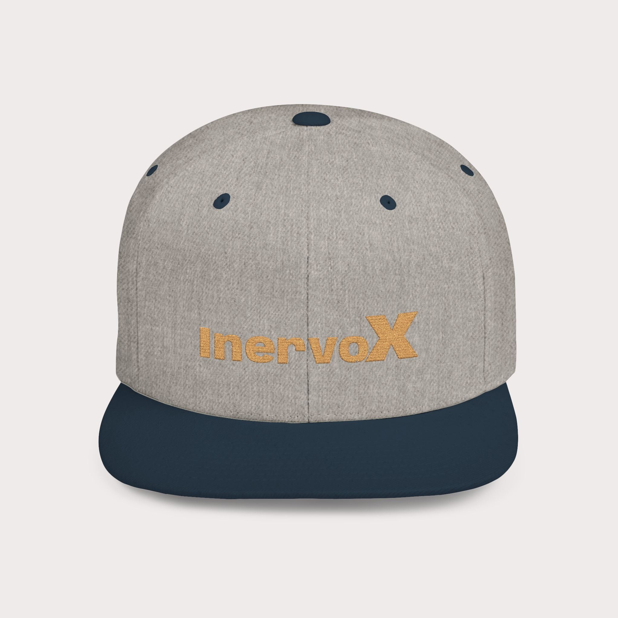 InervoX Minimal Logo Flat Bill Snapback Hat - Streetwear Cap