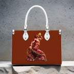Sac fourre-tout en cuir synthétique pour femmes InervoX Young boy vision Eldar Rouge - Pétale d'or Neg Mawon