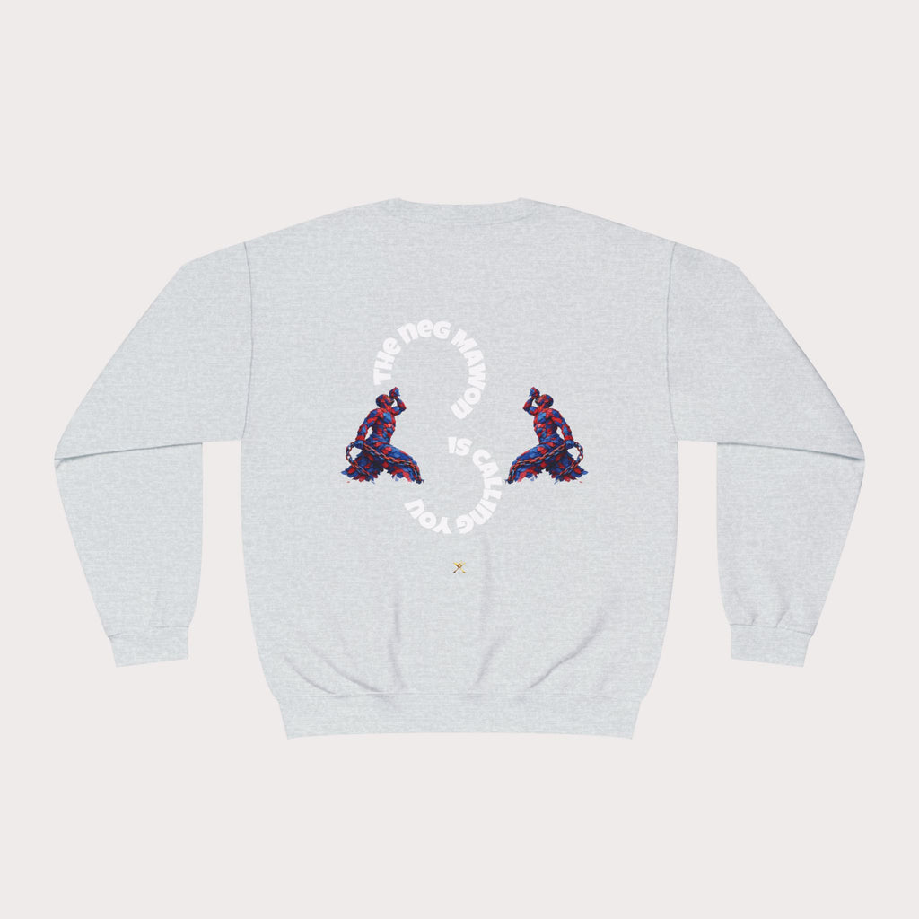 Crewneck Sweatshirt - Unisex Design Red/Blue Feathers