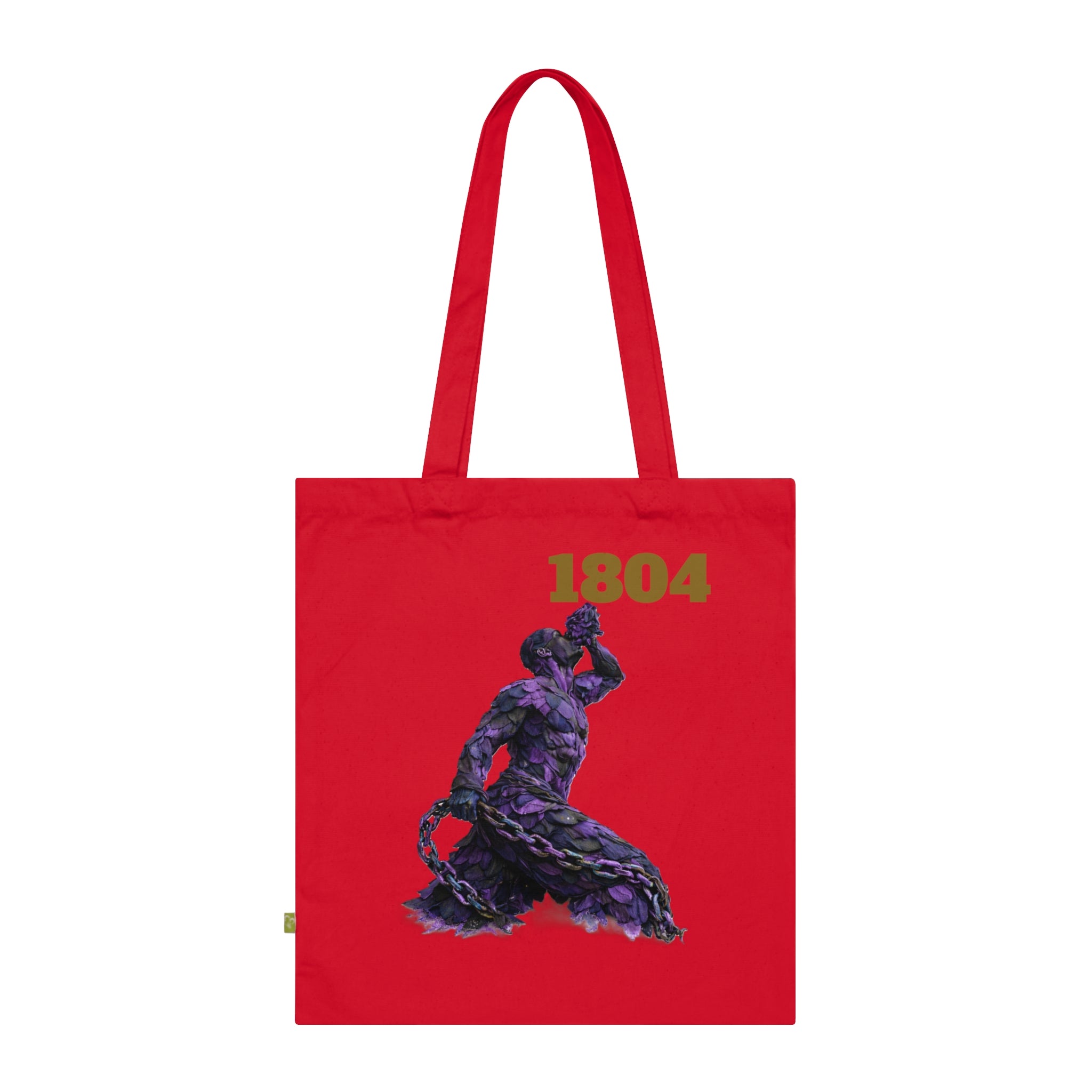 Tote Bag — '1804' Abstract Purple& Black Rope Neg Mawon The calling Organic Cotton Tote — 'The big summer is calling you.'
