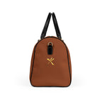 Brown Leather Travel Bag- Neg Marron Red with Gold Accents