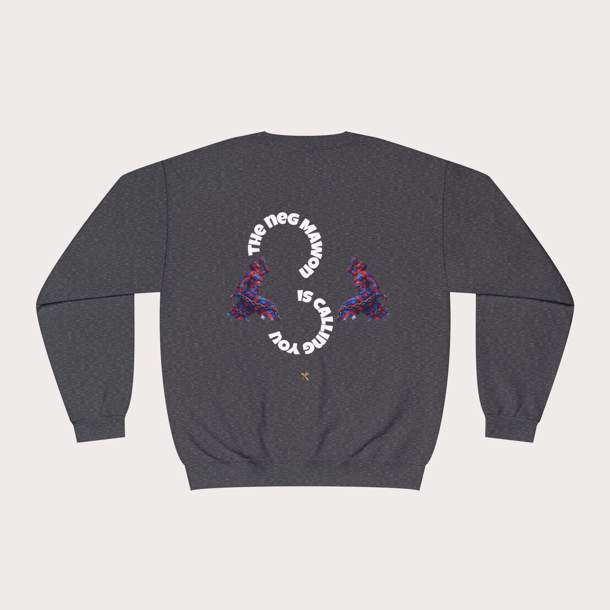 Crewneck Sweatshirt - Unisex Design Red/Blue Feathers