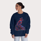 Crewneck Sweatshirt - Unisex Design Red/Blue Feathers