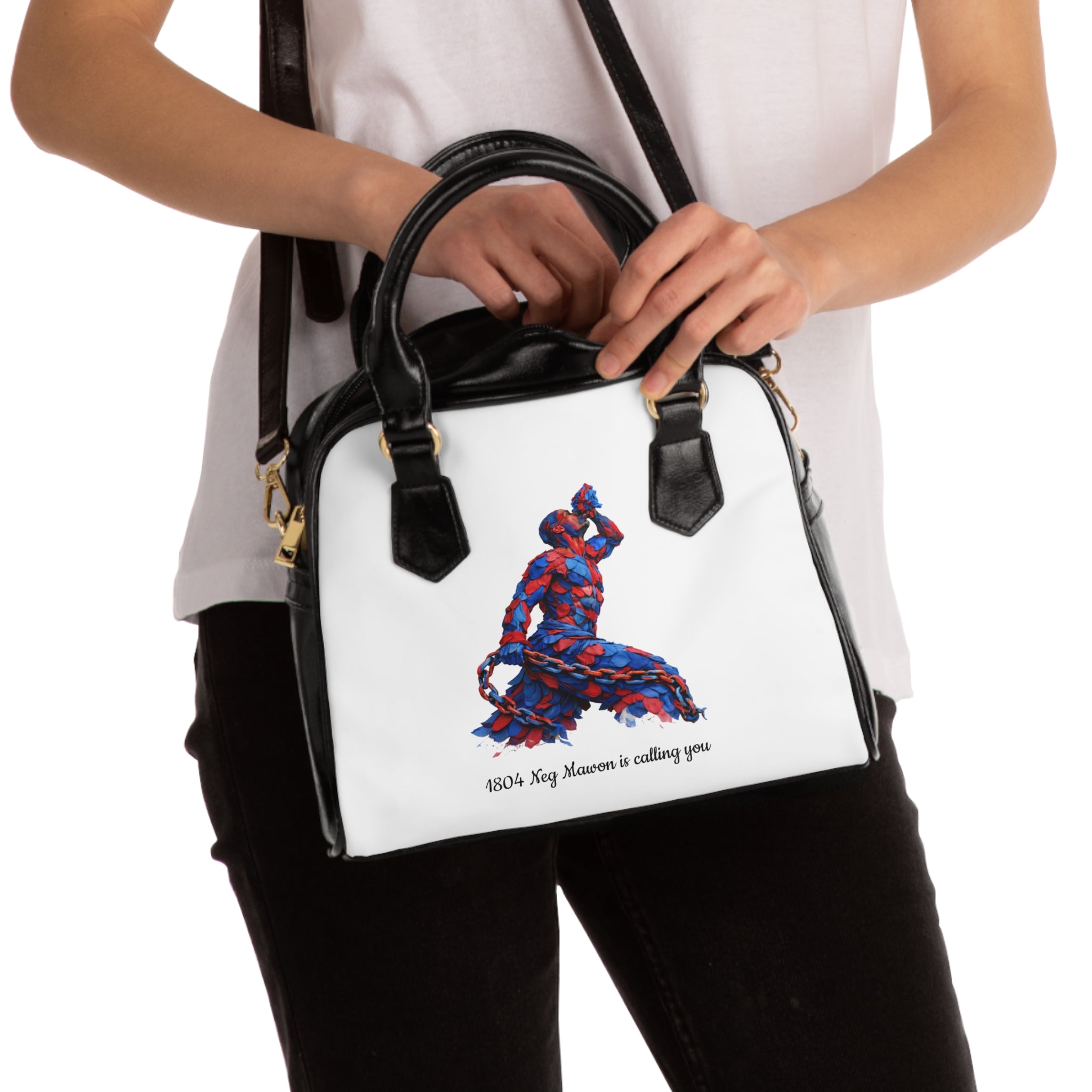 Artistic Shoulder Handbag -  Red & Blue Neg Mawon The Calling