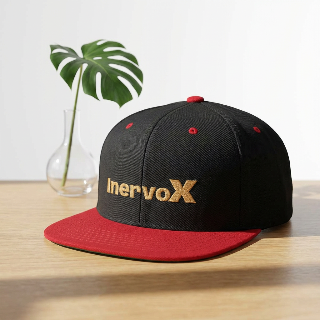 InervoX Minimal Logo Flat Bill Snapback Hat - Streetwear Cap