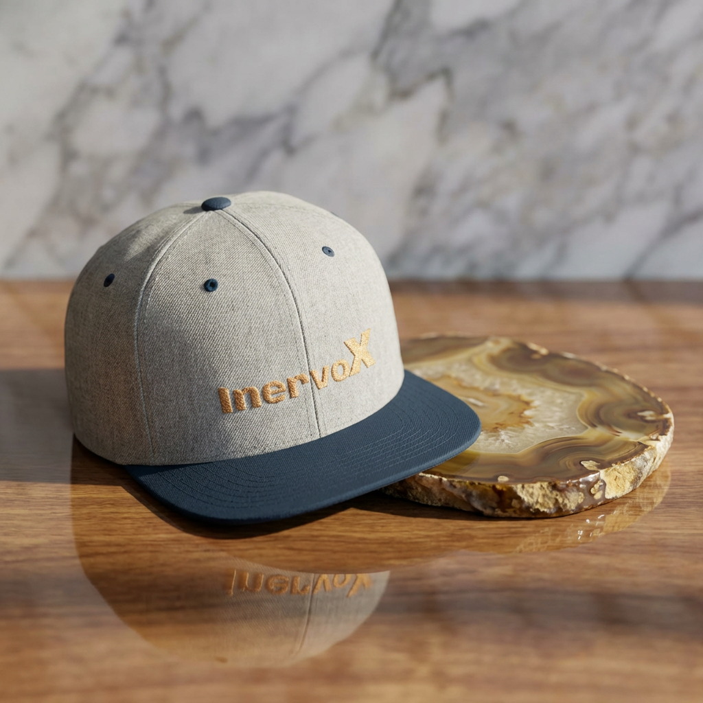 InervoX Minimal Logo Flat Bill Snapback Hat - Streetwear Cap