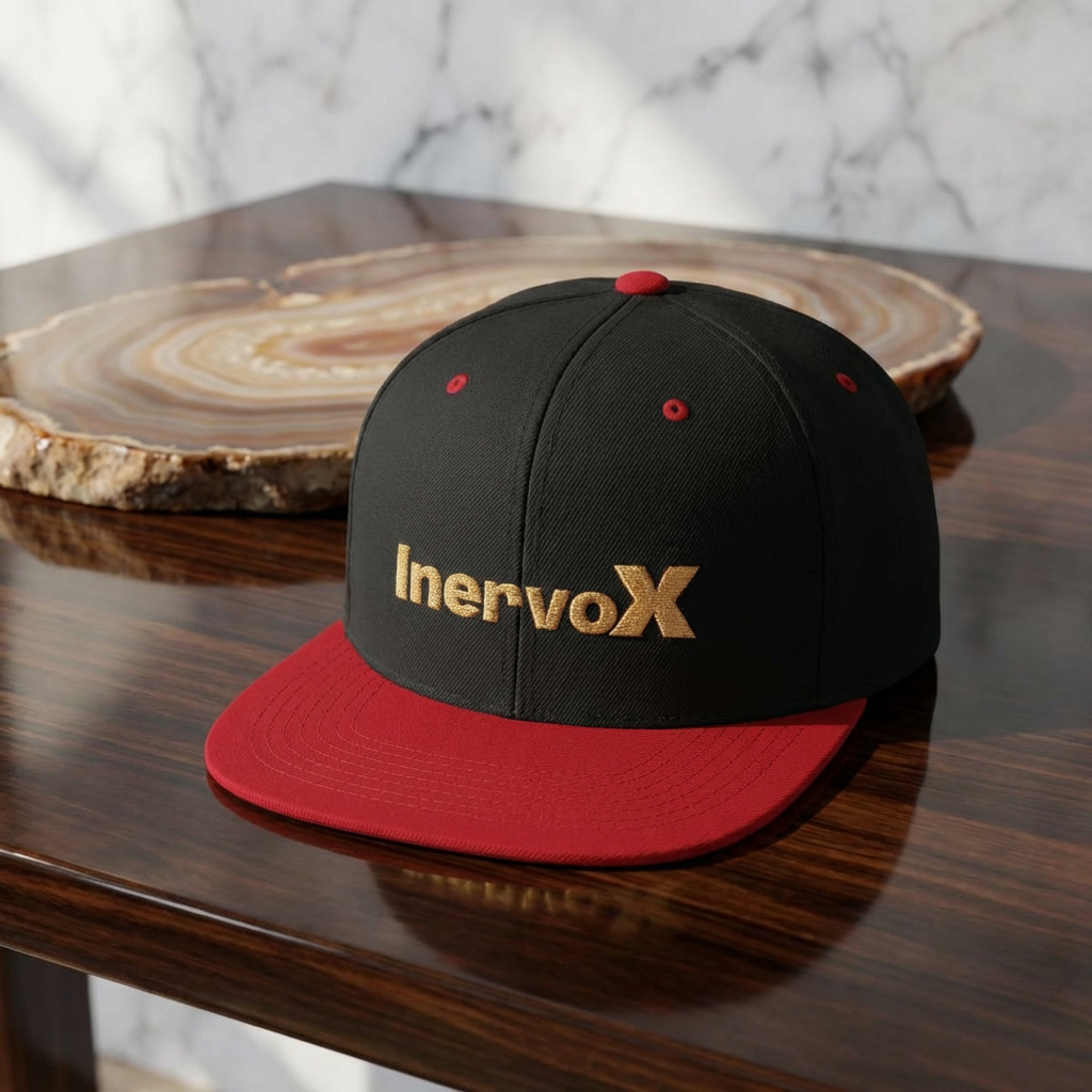 InervoX Minimal Logo Flat Bill Snapback Hat - Streetwear Cap