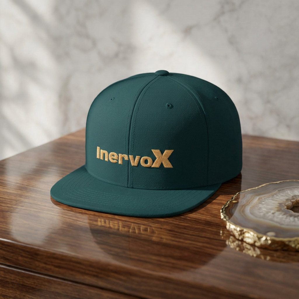 InervoX Minimal Logo Flat Bill Snapback Hat - Streetwear Cap