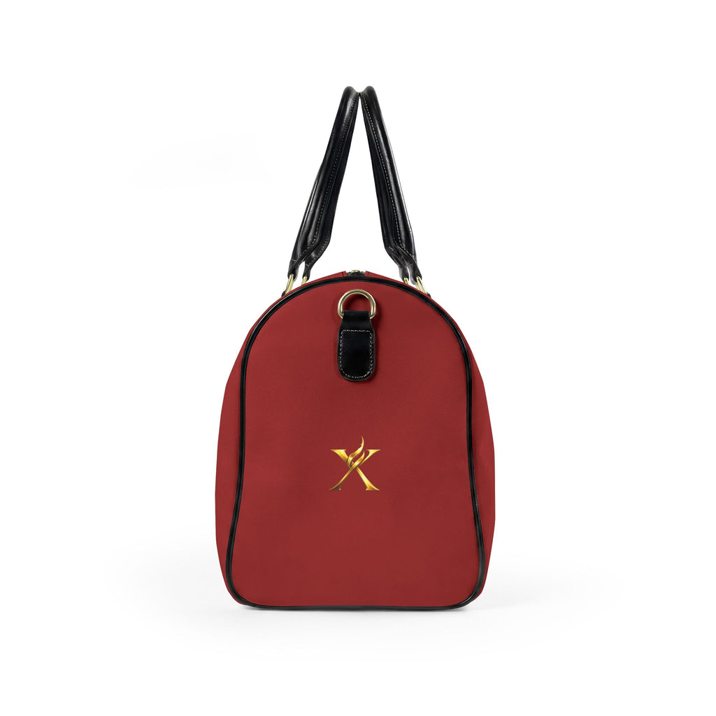 Chilli Red  Leather Travel Bag - Neg Marron Design with Blue and Red Accents