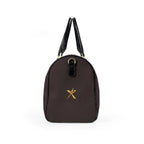Black Leather Travel Bag - Neg Marron with Gold and silver Accents