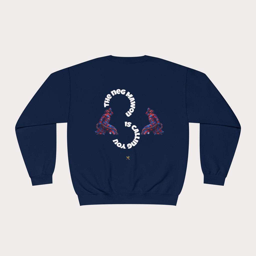 Crewneck Sweatshirt - Unisex Design Red/Blue Feathers