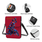 Leather Cell Phone Purse With Shoulder- Red & Blue Neg Mawon The calling