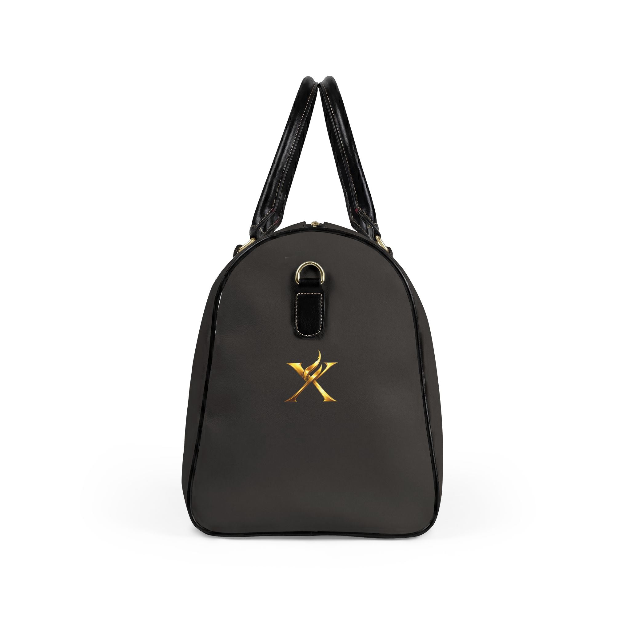 Chilli Red  Leather Travel Bag - Neg Marron with Blue and Yellow Accents