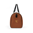 Brown Leather Travel Bag- Neg Marron Red with Gold Accents