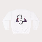 Crewneck Sweatshirt - Unisex Design Red/Blue Feathers