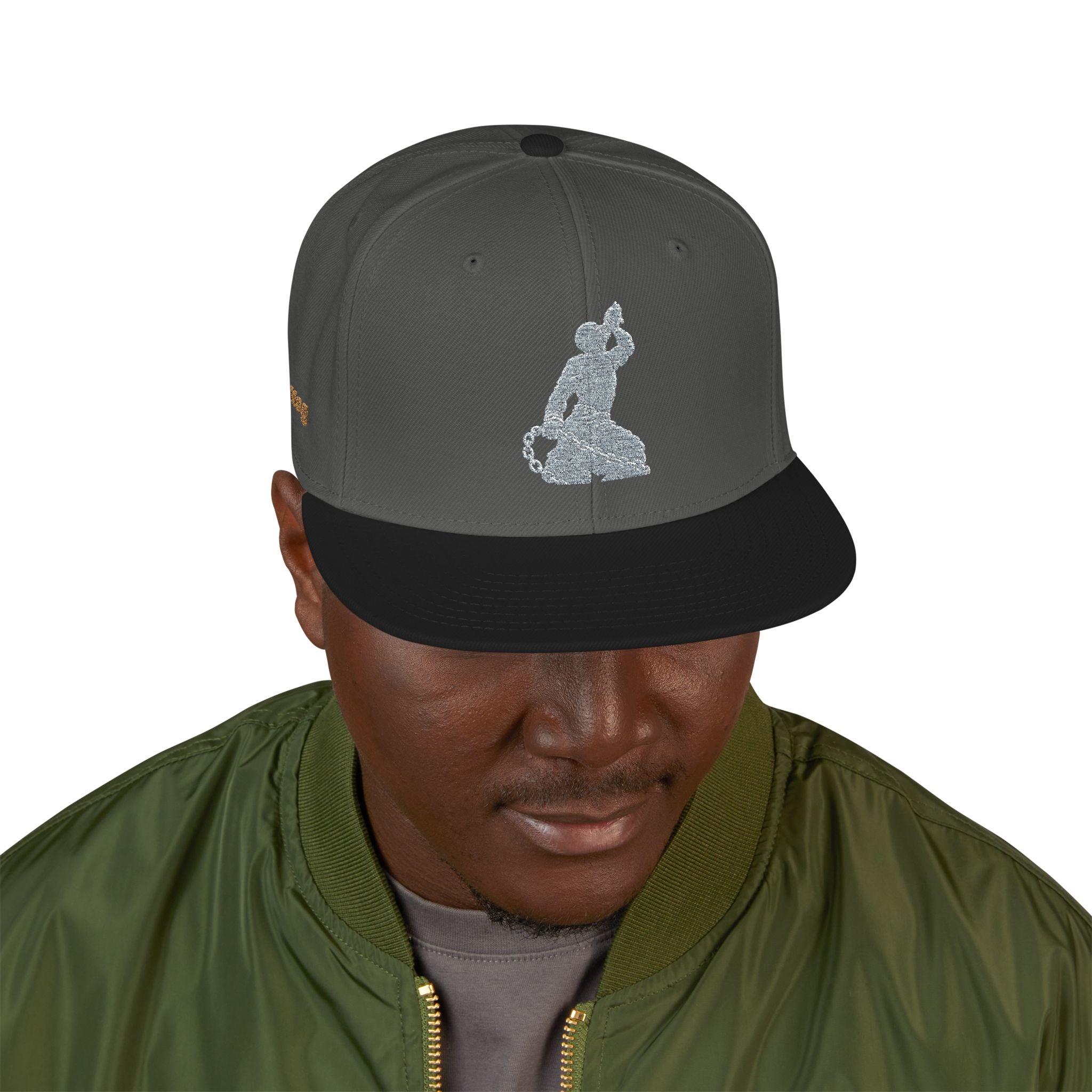 Embroidered Snapback Hat - Colorful Abstract Neg Mawon